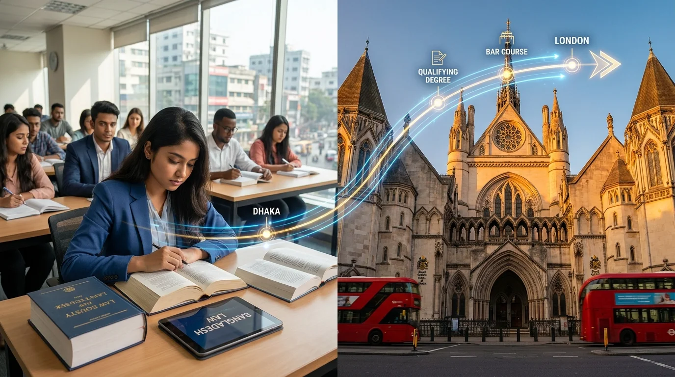 Bangladeshi law student transitioning to a UK Barrister via the accelerated 3-year Graduate Entry LLB route.